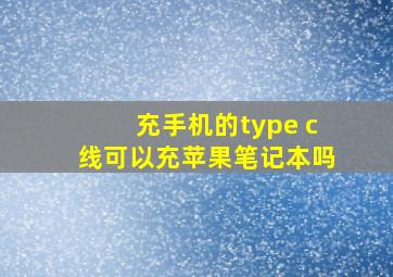 充手机的type c线可以充苹果笔记本吗